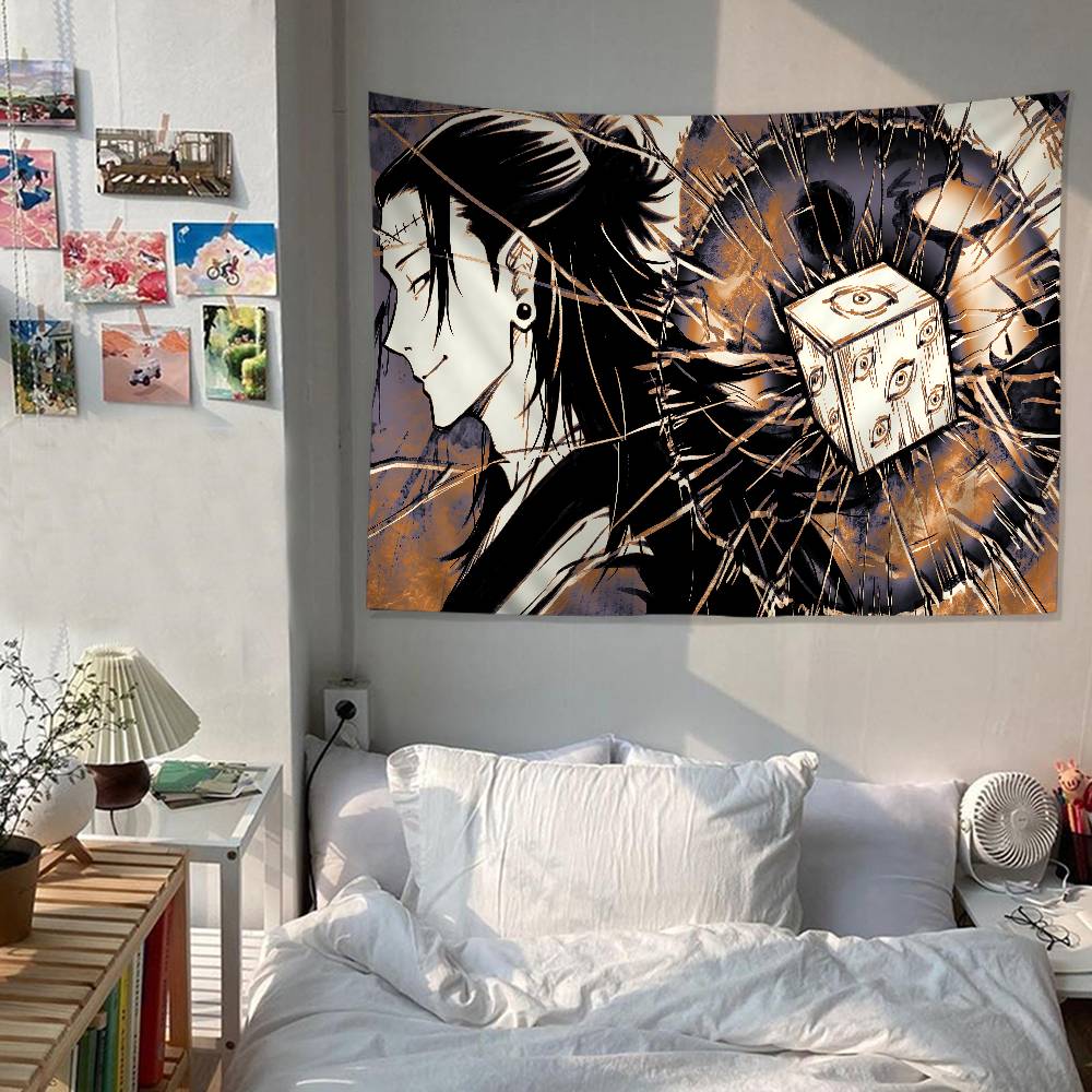 Jujutsu Kaisen Geto Suguru Printed Large Wall Tapestry Hanging Tarot Hippie Wall Rugs Dorm Cheap Hippie Wall Hanging