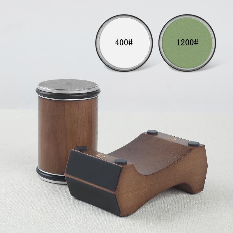 

Professional Roller Knife Sharpener12/15/18/20° Angle Anti-slip Wooden Base Kitchen Effortless Sharpening Grinding Stone Set Ship with 24h