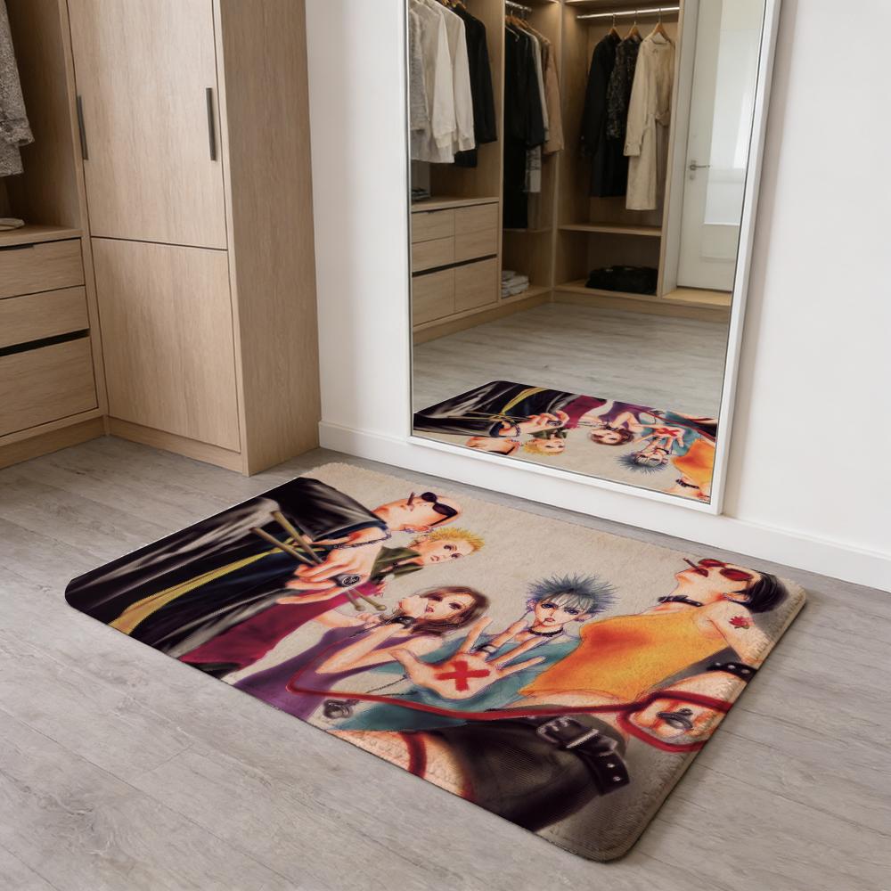 Anime Vintage N-Nana Floor Mat Flannel Door Mat Non-Slip Absorbent Washable Indoor Home Rug