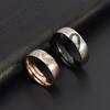 Heart-shaped Couple Rings with Cubic Zirconia Brushed Titanium Steel Matching Love Jewelry Wedding Bands for Him and Her