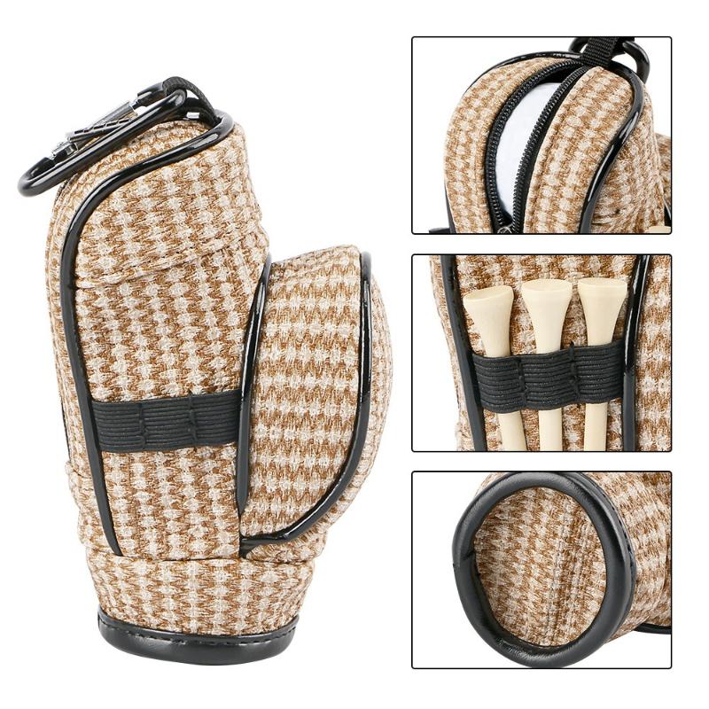 Golf Waist Bag for 3 Balls and 3 Tees Belt Clip Pouch Training Accessory