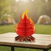 4Pcs Foldable Fake Fire Ornament 3D Honeycomb Honeycomb Campfire Decoration  Camping Theme