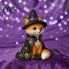 Wooden Cat Figurine Vintage Halloween Figurine, Rustic Witch Zombie Owl Frog Tabletop Small Wood Ornament Ornament, Farmhouse Tiered Tray Decoration