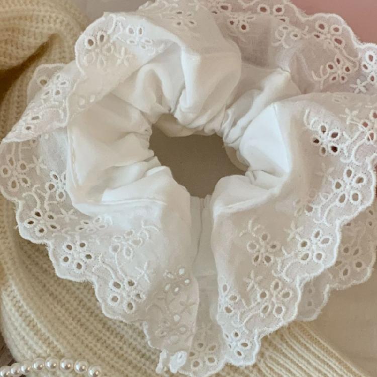 Elastic Hair Scrunchies Large Lace Ponytail Holder Suitable for Adult Hair Types