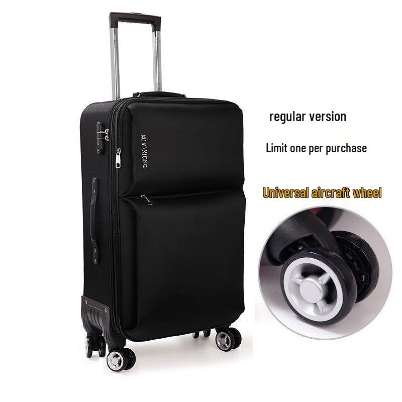 Canvas Large Capacity Carry-On Suitcase with Universal Wheels, Combination Lock, and Durable Trolley for Men and Women