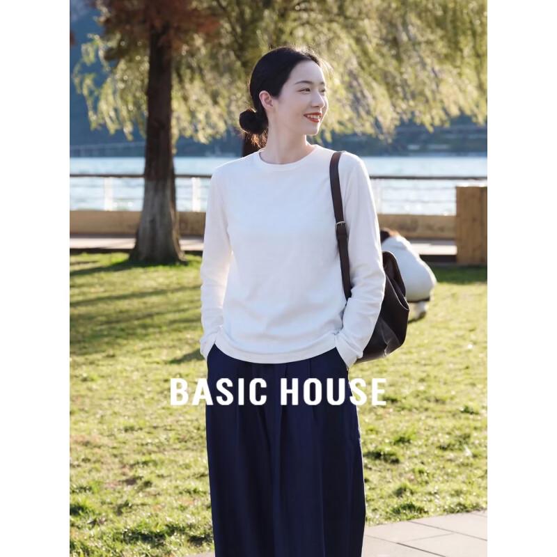 Базовая белая женская футболка с длинным рукавом Basic House 2XL