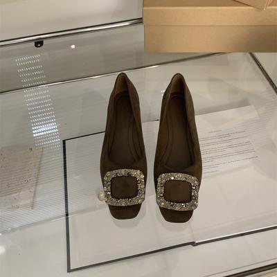 Rhinestone Shallow Mouth Single Shoes Women's Spring and Autumn 2025 New Korean Version French Temperament Fairy with Skirt Flat Bottom Evening Shoes