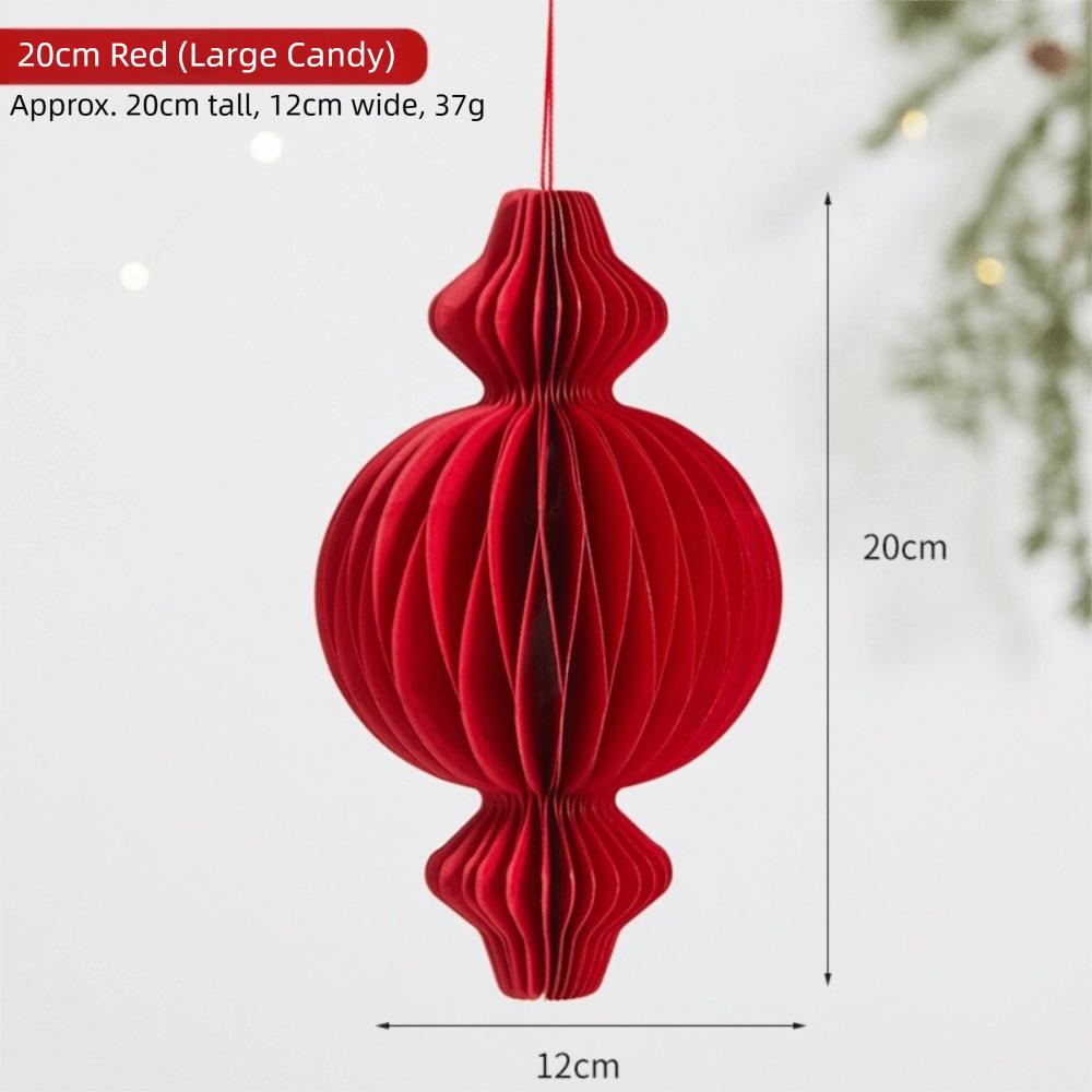 2026 Red Honeycomb New Year Decorations with Tassel Paper Christmas Tree Ornament Hanging Style Christmas Balls Patio Decor