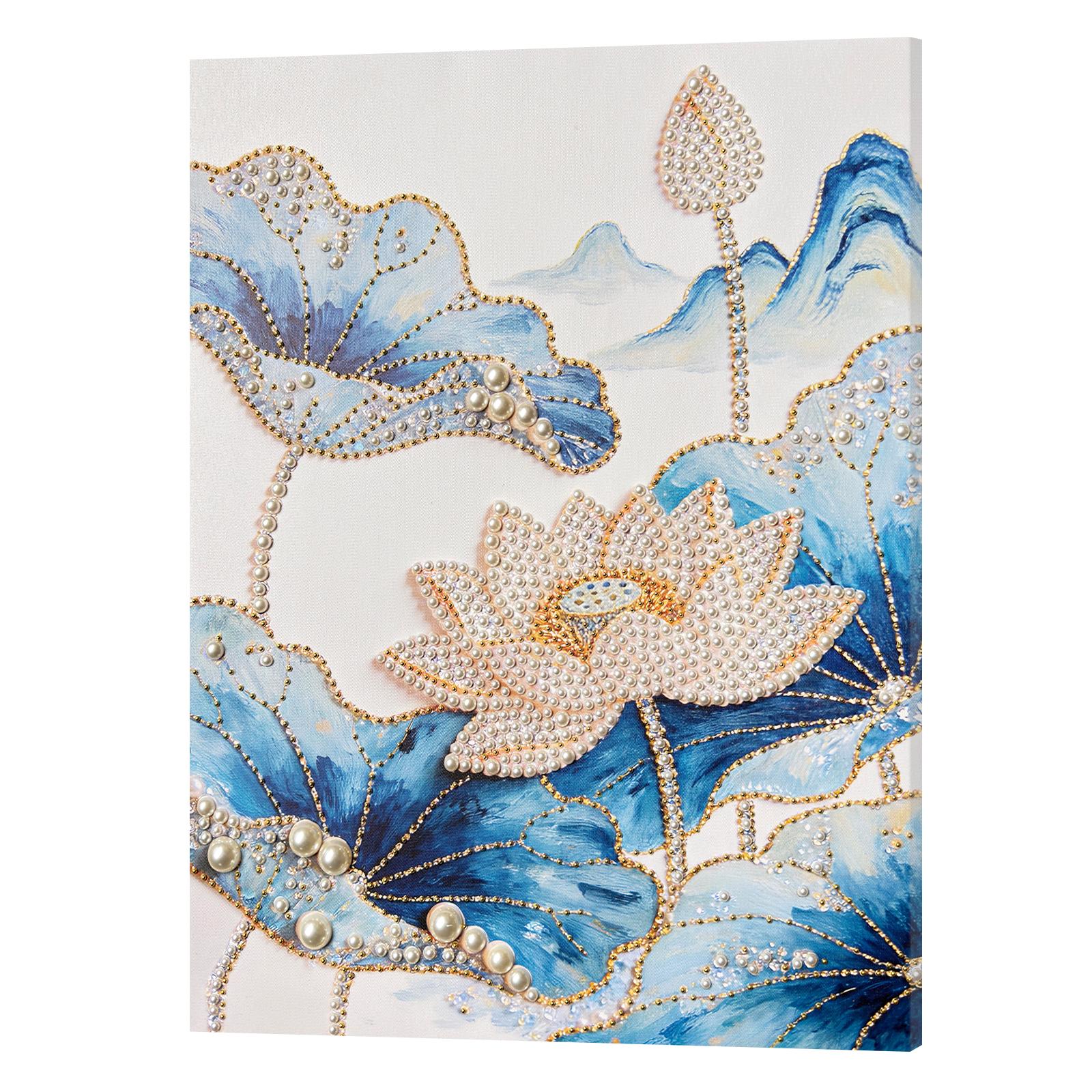 

Flower DIY Pearl Dot Painting with Frame 15.75x19.69in Pearl Painting Art Kits for Adults Beginners Home Wall Decor