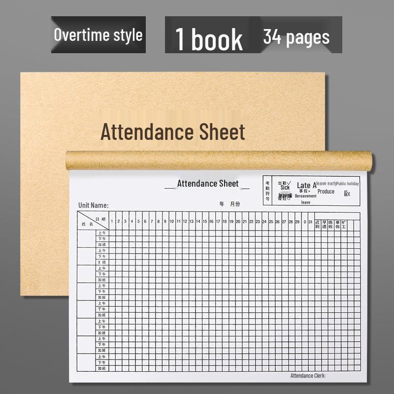 

Рабочая тетрадь временного работника Каба Медведя: Запись посещаемости, регистрации и личных данных персонала.