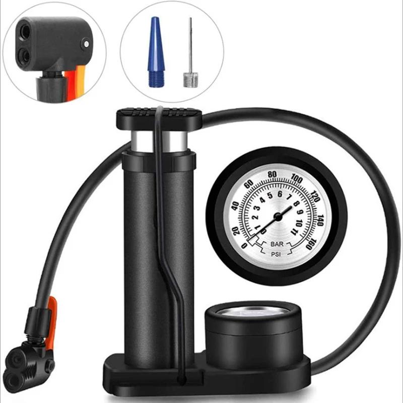 Bicycle Mini Pump 160PSI MTB Bike Manual Air Pump Balloon Tire Inflator Schrader Valve Floor Pump Cycling Accesoriess