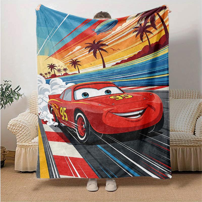 1pc Car Adventure Flannel Blanket Soft Warm Throw Blanket for Bedroom Living Room Bed Travel Camping Picnic Gift. M730024
