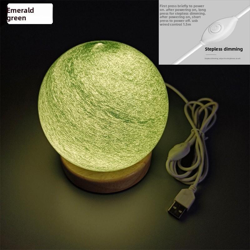 Glass Sphere Night Light Decorative Function Atmosphere Lighting Bedroom Decor