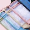 Transparent Zipper Mesh Document Storage Bag With Double Zip-Spacious Portable Handmade Storage Bag