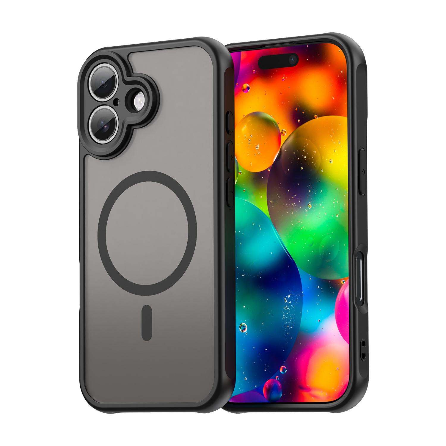 iPhone 17 Phone Case,Magnetic Shockproof Phone Case,Bumper Hybrid Cover for iPhone 17 чёрный