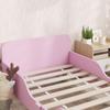 Struttura Letto per Bambini, Struttura Letto Singolo per Bambini, Sponda di Sicurezza, Letto Piccolo per Cameretta, MDF, senza Materasso, Rosa