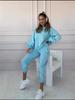 2025 Autumn/Winter Women's Solid Color Loose Sweatshirt and Casual Long Pants Two-Piece Set