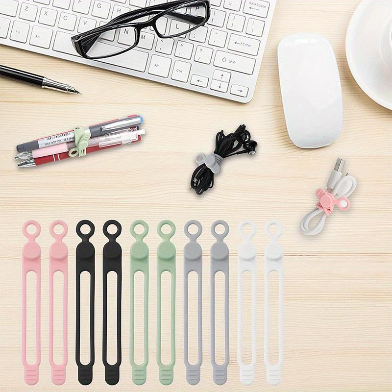Silicone Cable Ties, Reusable Elastic Cord Organizers, Multifunctional Cable Management Straps for Bundling