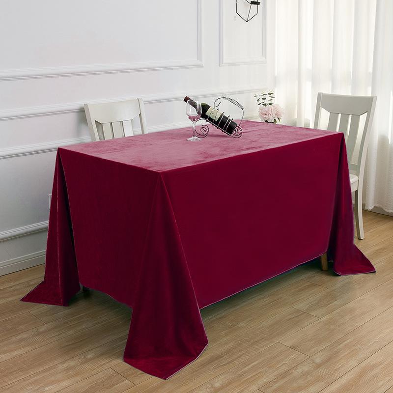 High-End Conference Tablecloth Office Rectangular Tablecloth Dark Green Dutch Flannel Event Sign-In Table Cover Velvet Table Cover