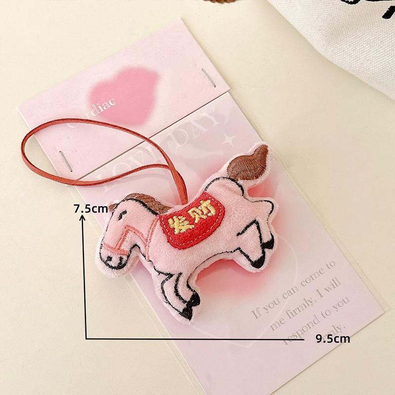 {MX} Cute Cartoon Plush Horse Keychain Auspicious Horse Zodiac Animal Lucky Bag Charm The Year Of The Horse Gift