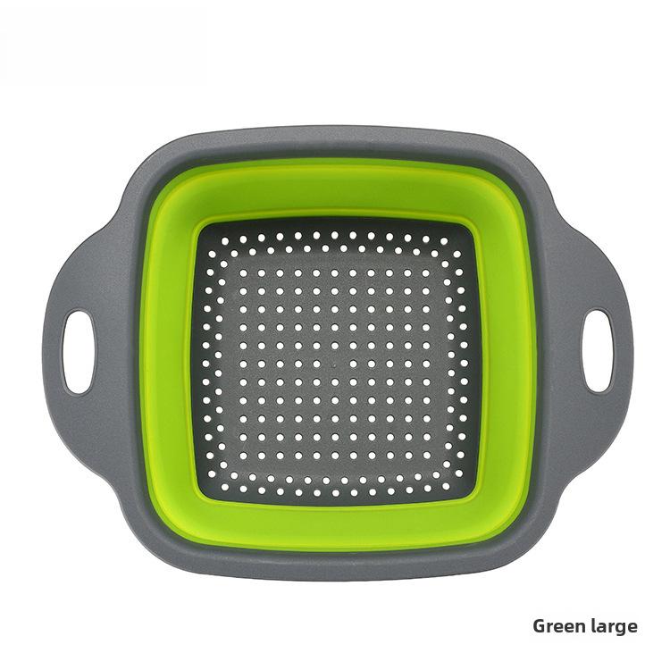 Collapsible Square Drain & Fruit Basket 2-Piece Set