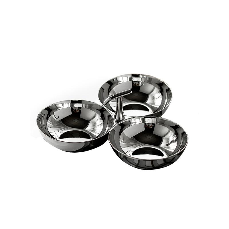 European style stainless steel tea plate Creative fruit plate Household tea table Snack candy Dim sum Dried fruit bowl Snack pla