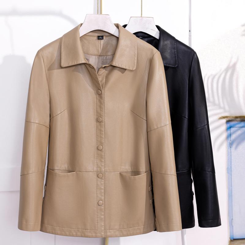 Elegant Faux Sheepskin Coat for Women Outerwears Faux Leather Jackets Female Top