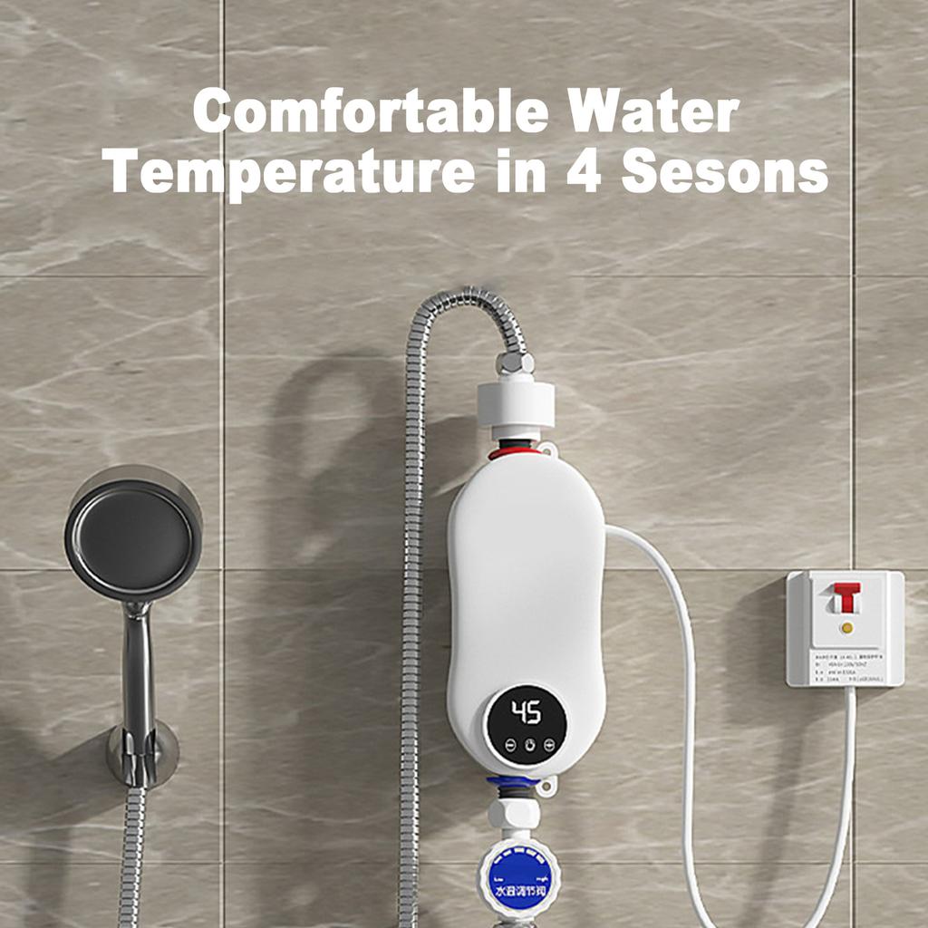 Mini Tankless Water Heater Instant 5500W Electric Water Heater with LED Touch Screen Temperature Control 30 55 degrees