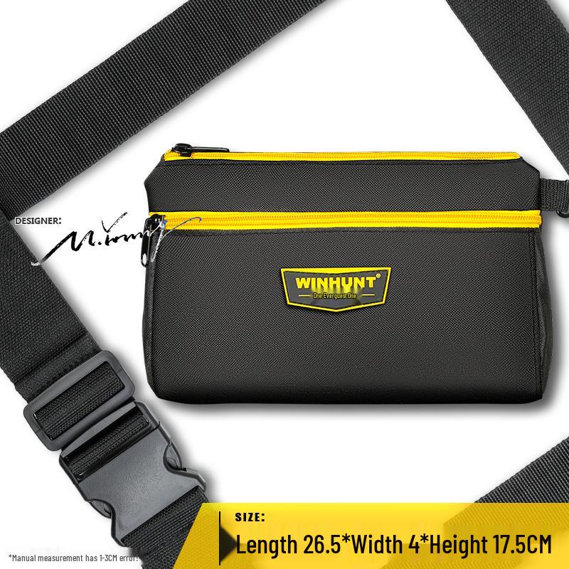 

Multifunctional Electrician Tool Belt Bag: Compact Canvas Pouch for Drill and Repair Tools at Construction Sites.