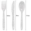 75pcs Gold Plastic Silverware- Disposable Gold Glitter Plastic Cutlery- Plastic Flatware Includes 25 Forks, 25 Spoons, 25 Knives
