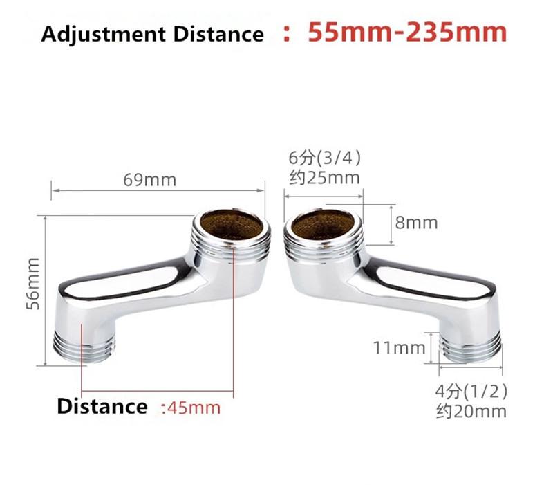 Adjustable Adapter Bathroom faucet shower replace part Solid Brass Wall Mounted Width Replacement Angle Valve Accessories