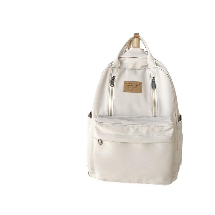 Japanese Style Student Schoolbag Unisex Big Capacity Nylon With Letter Embroidery For Casual Outings