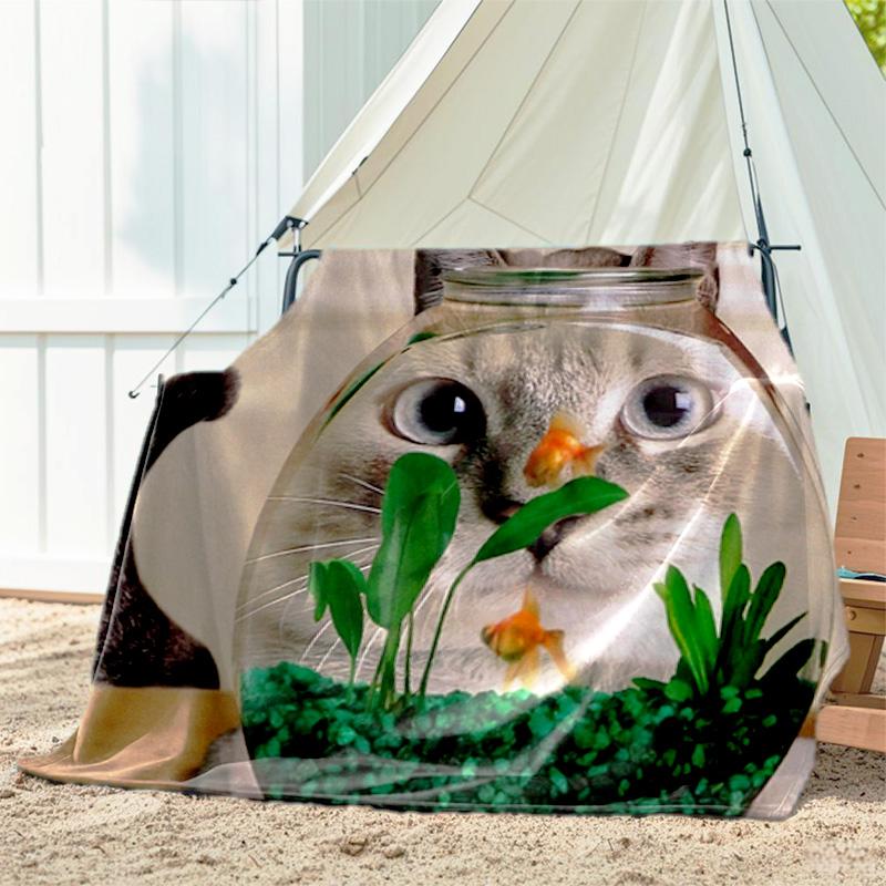 1pc dog pattern blanket, all season lightweight home office outdoor nap multifunctional blanket