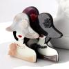 Acrylic Graceful Flower-Hat Lady Figure Brooches for Women Trendy 6-Color Resin Girl Badge Pins Jewelry Clothes Accessories Gift