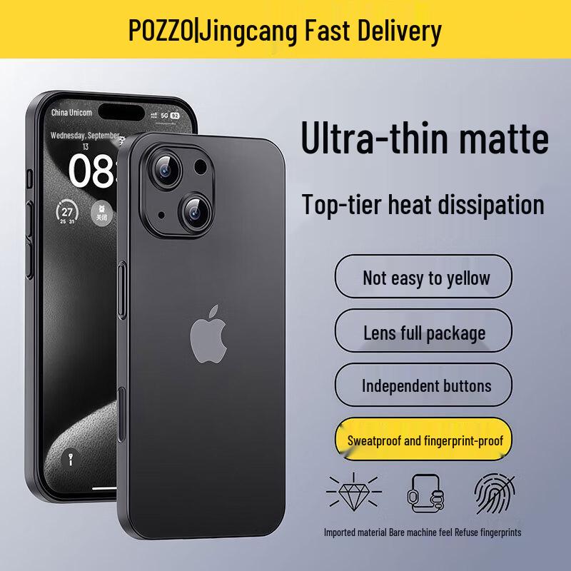 Сверхтонкий матовый прозрачный чехол для iPhone POZZO iPhone 15