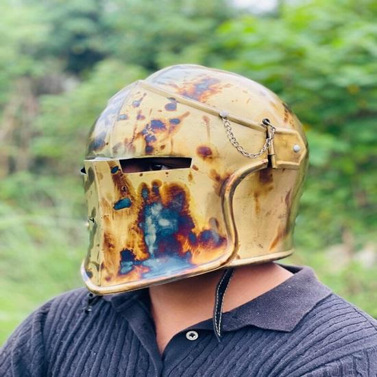 Barbuta Helmet Commando Medieval Knight Armor 18g Mild Steel Helmet  LARP Cosplay Halloween Costume  Visored Warrior Helmet