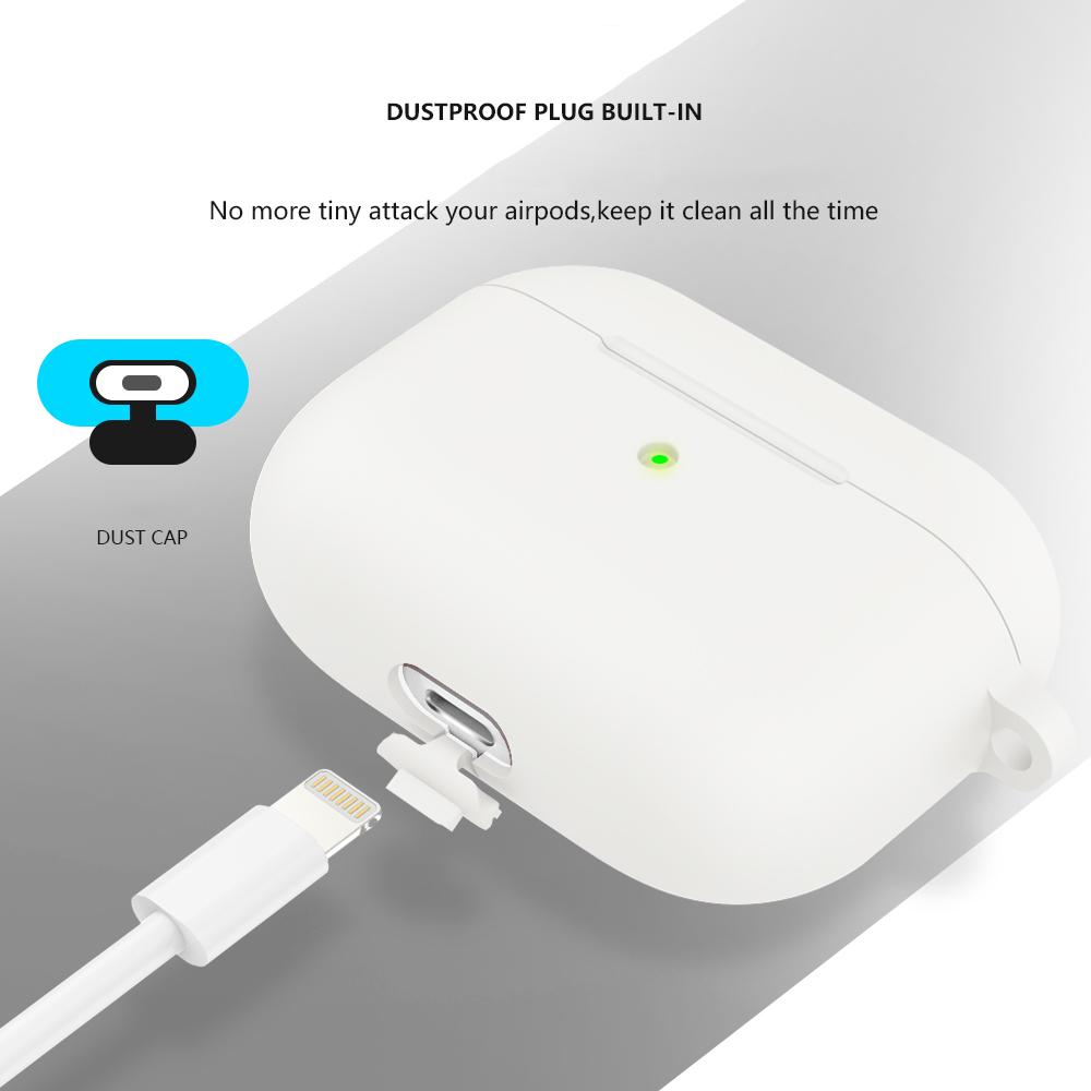 Silicone Case For AirPods Pro Protective Case With Hook TPU Wireless Earphone Cover For Airpods Pro 1 Charging Box Protector Bag