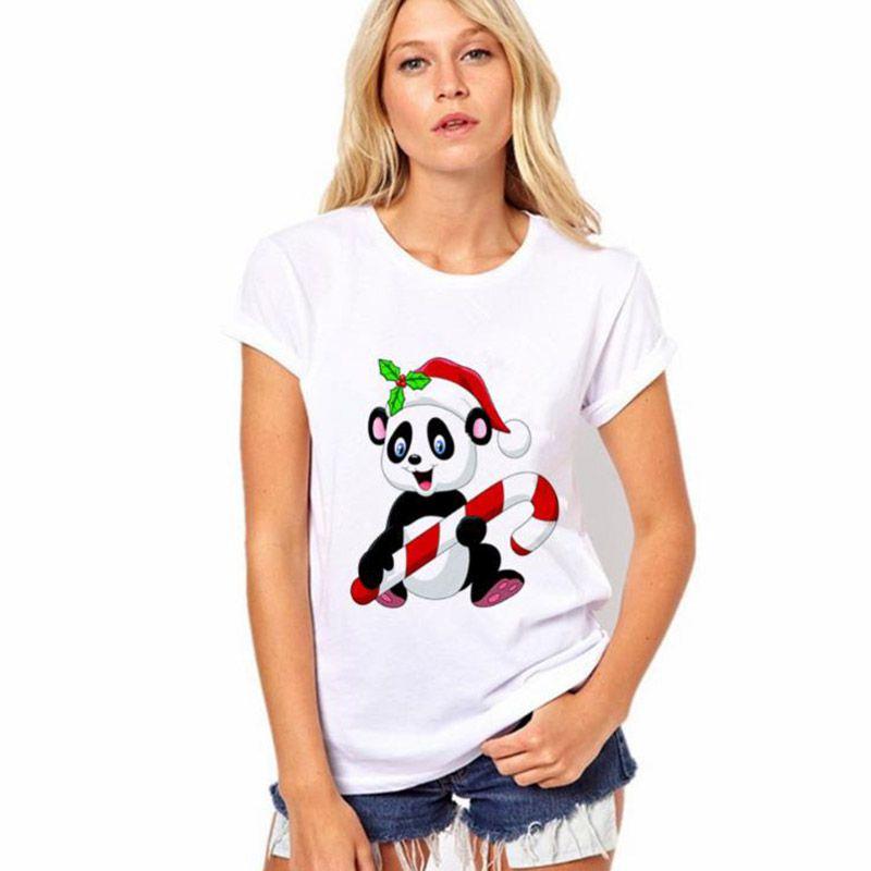Stylish Women T Shirt Tops Featuring Adorable Panda Print For Summer Casual Wear