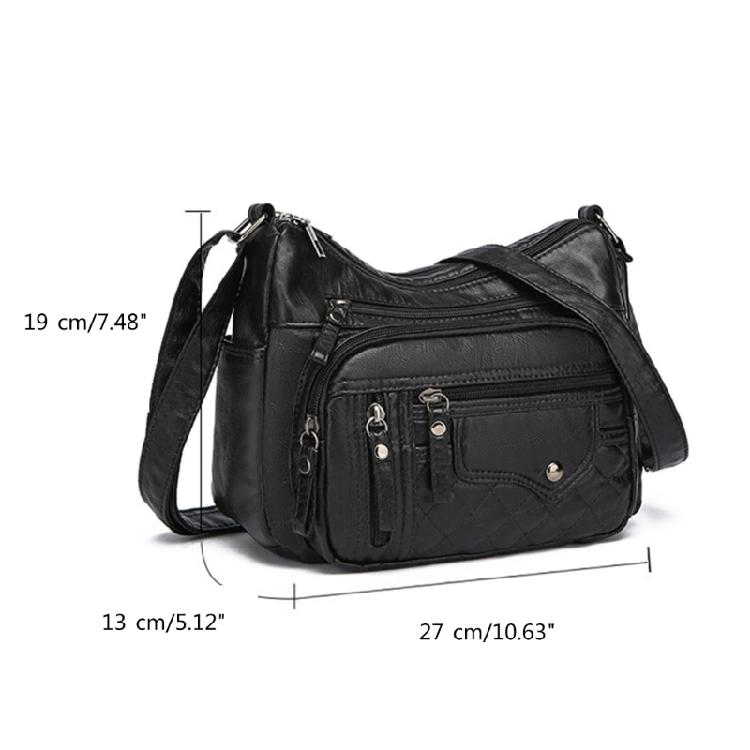 Leather Bag for Women Large Capacity Trendy Shoulder Bag Solid Color Bag