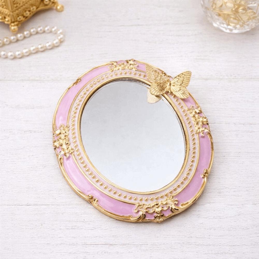 Romantic Pocket Mirror European Style Mini Relief Mirror  Home Decor
