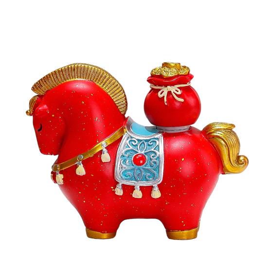 Cartoon Horse Figurine Chinese Style Year of The Horse Statue Bring Wealth Fortune Lucky