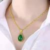 Elegant Green & Gold Water Drop Wave Chain Necklace for Women