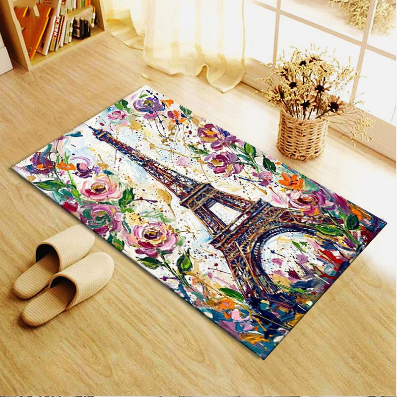 2025 New Paris Eiffel Tower Carpet Rug for Living Room Bedroom Home Sofa Decoration,Kids play Non-slip Floor Mat98