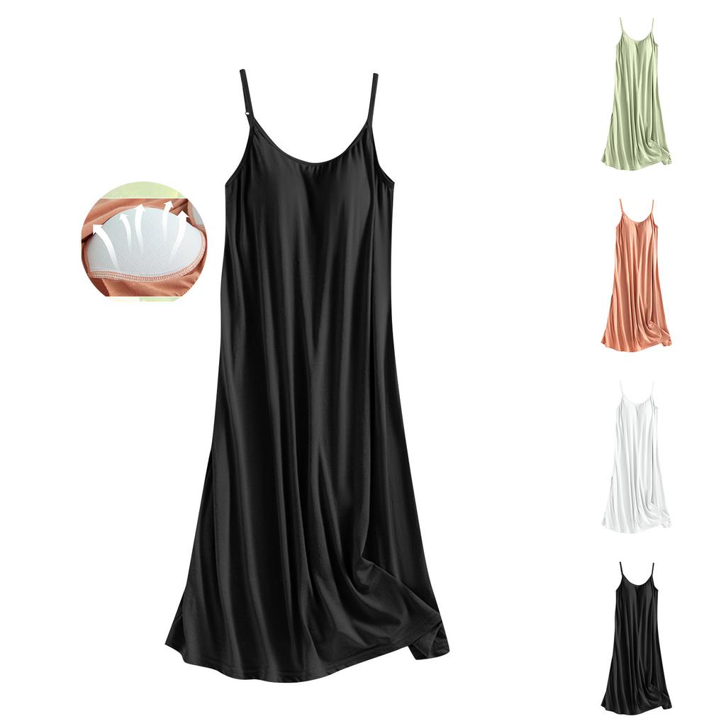Women's Summer Dress Loose Beach Vacation Casual Deep V Neck Vest Dress Elegant Shirt Dress