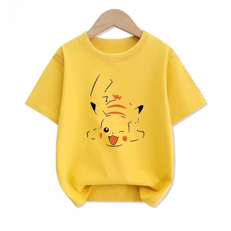 2026 Summer New Pikachu Children s T-Shirt Comfortable and Breathable Clothing for Boys and Girls 100