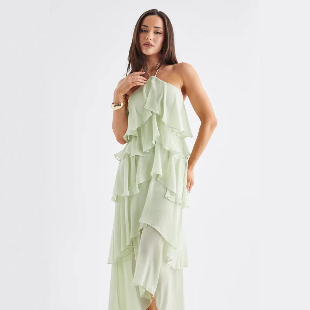 2026 Elegantes Sommerurlaub Neckholder 3D-lagiges Trägerkleid für Damen