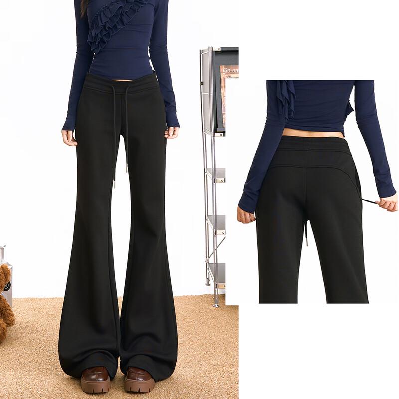 Beautiful Wardrobe Women's High-Waist Fleece-Lined Flared Sweatpants
