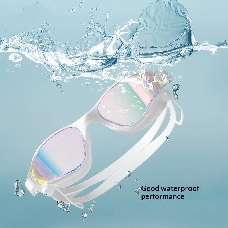 Adult Swimming Goggles Anti Fog HD Waterproof Oversized Frame Adjustable Strap for Men Women Beach Swim