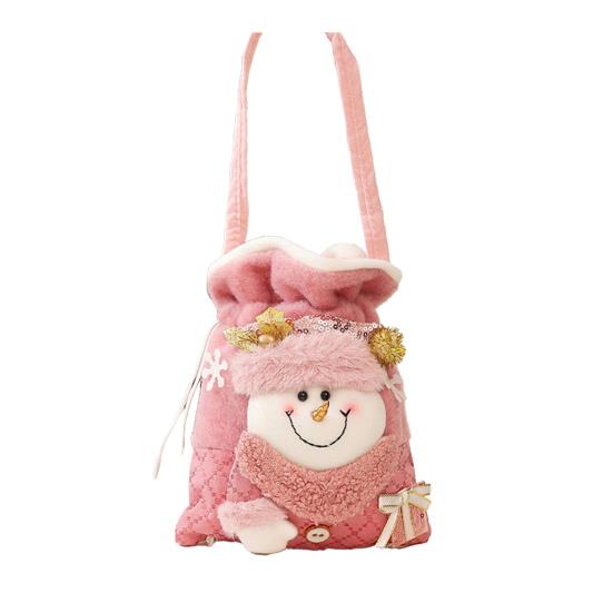 Yousheng 1/2/3Pcs Christmas Gift Bag Santa Claus Snowman Reindeer Design Festive Theme Xmas Candy Bag with 3D Embroidery Party Decoration