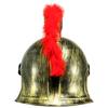 Plastic Warrior Helmet for Men: Medieval Roman Spartan Samurai Style with Red Crest, Costume Party Accessory